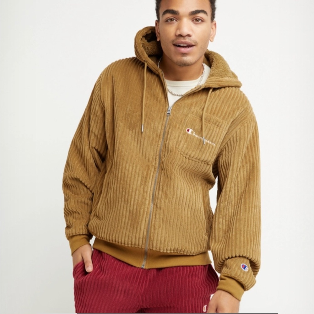 NWT Champion Corduroy Fleece Zip Hoodie